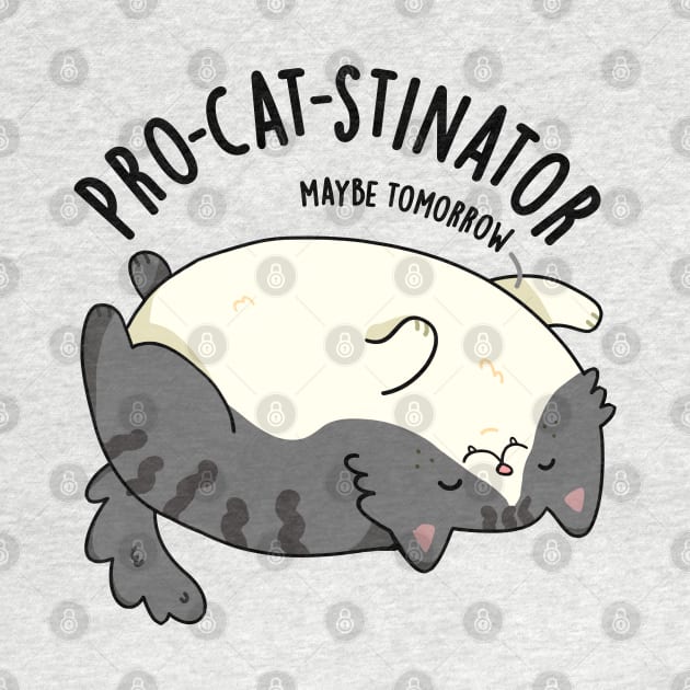 Pro-cat-stinator Funny Fat Cat Pun by punnybone